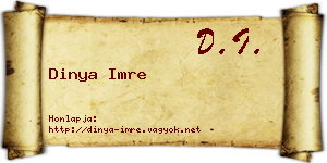 Dinya Imre névjegykártya